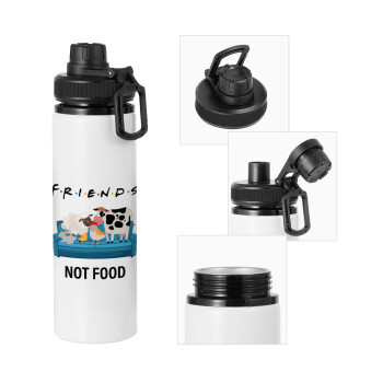 friends, not food, Metal water bottle with safety cap, aluminum 850ml