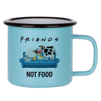 friends, not food, Κούπα Μεταλλική εμαγιέ ΜΑΤ σιέλ 360ml