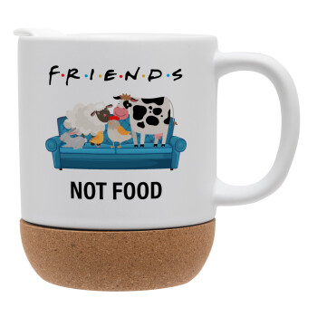 friends, not food, Ceramic coffee mug Cork (MAT), 330ml (1pcs)