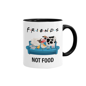friends, not food, Mug colored black, ceramic, 330ml