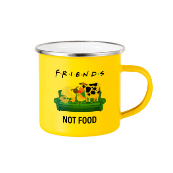 friends, not food, Yellow Enamel Metallic Cup 360ml