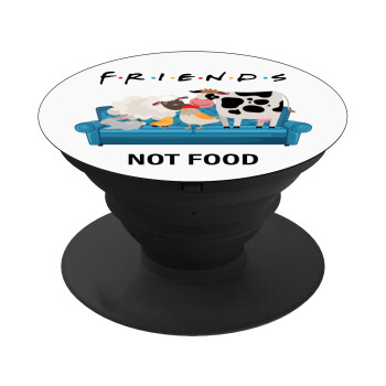 friends, not food, Phone Holders Stand  Black Hand-held Mobile Phone Holder