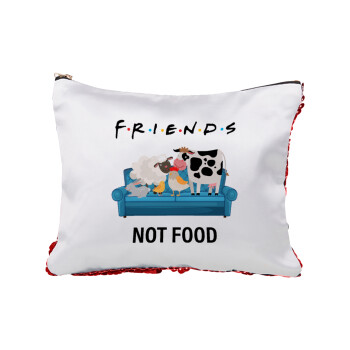 friends, not food, Τσαντάκι νεσεσέρ με πούλιες (Sequin) Κόκκινο