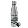 Metallic water bottle, stainless steel, 750ml