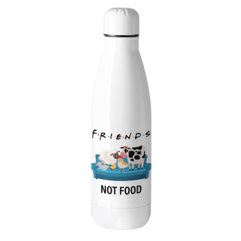 friends, not food, Μεταλλικό παγούρι θερμός (Stainless steel), 500ml