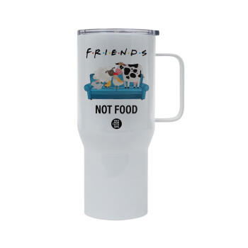 friends, not food, Tumbler με καπάκι, διπλού τοιχώματος (θερμό) 750L