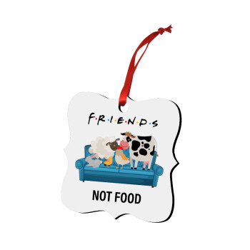 friends, not food, Χριστουγεννιάτικο στολίδι polygon ξύλινο 7.5cm