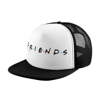 Friends, Καπέλο Ενηλίκων Soft Trucker με Δίχτυ Black/White (POLYESTER, ΕΝΗΛΙΚΩΝ, UNISEX, ONE SIZE)