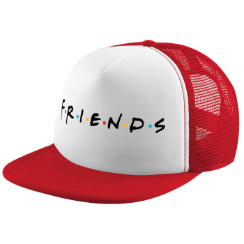 Friends, Καπέλο παιδικό Soft Trucker με Δίχτυ ΚΟΚΚΙΝΟ/ΛΕΥΚΟ (POLYESTER, ΠΑΙΔΙΚΟ, ONE SIZE)