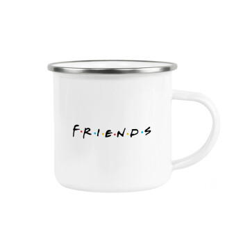 Friends, Metallic enamel cup white 360ml