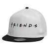 Child's Flat Snapback Hat, White (100% COTTON, CHILDREN'S, UNISEX, ONE SIZE)