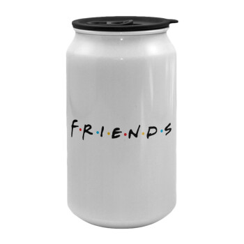 Friends, Κούπα ταξιδιού μεταλλική με καπάκι (tin-can) 500ml