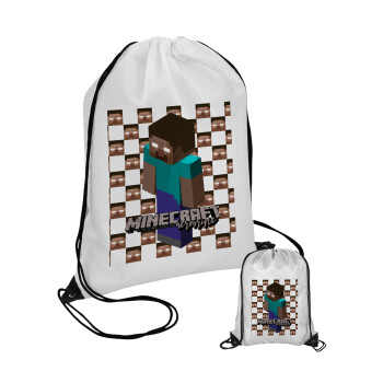 Minecraft herobrine, Τσάντα πουγκί με μαύρα κορδόνια (1 τεμάχιο)