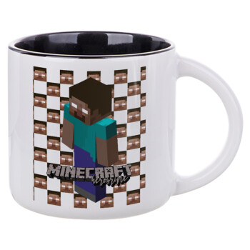 Minecraft herobrine, Κούπα κεραμική 400ml Λευκή/Μαύρη