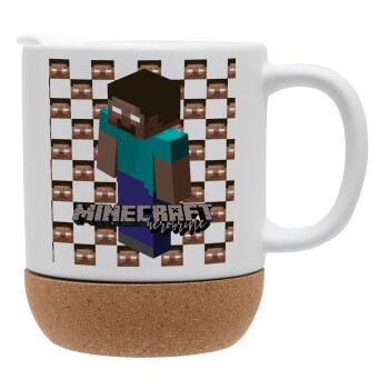 Minecraft herobrine, Ceramic coffee mug Cork (MAT), 330ml (1pcs)