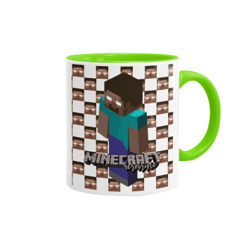 Minecraft herobrine, Mug colored light green, ceramic, 330ml