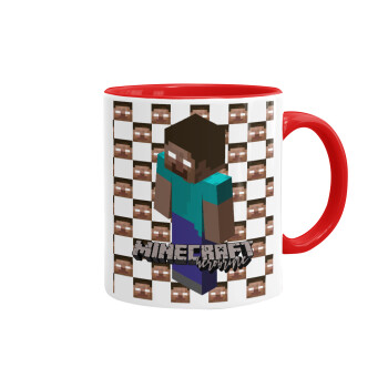Minecraft herobrine, Mug colored red, ceramic, 330ml