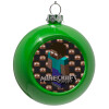 Green Christmas tree ornament bauble 8cm