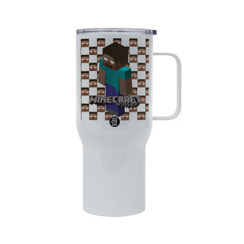 Minecraft herobrine, Mega Stainless steel Tumbler with lid, double wall 750L