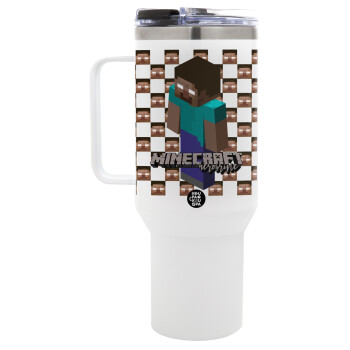 Minecraft herobrine, Mega Tumbler με καπάκι, διπλού τοιχώματος (θερμό) 1,2L