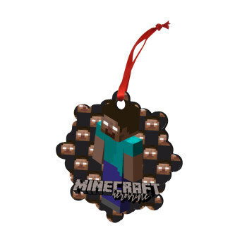 Minecraft herobrine, Christmas ornament snowflake wooden 7.5cm