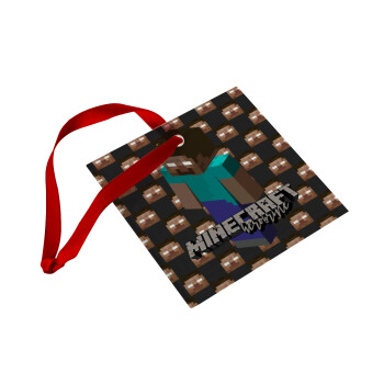 Minecraft herobrine, Christmas ornament, glass square ornament 9x9cm