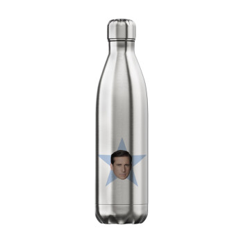 michael the office star, Μεταλλικό παγούρι θερμός Inox (Stainless steel), διπλού τοιχώματος, 750ml