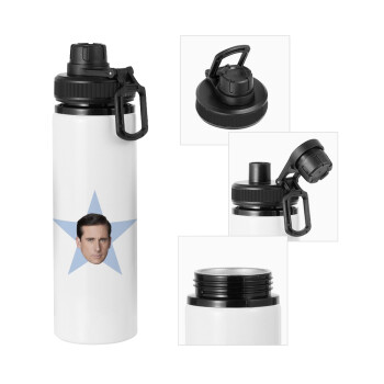 michael the office star, Metal water bottle with safety cap, aluminum 850ml