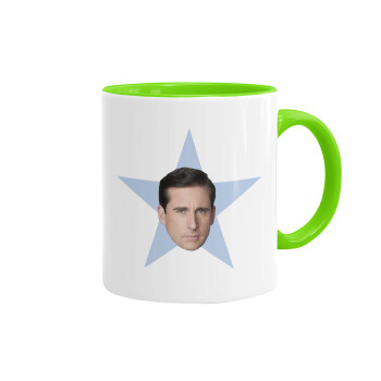 michael the office star, Mug colored light green, ceramic, 330ml