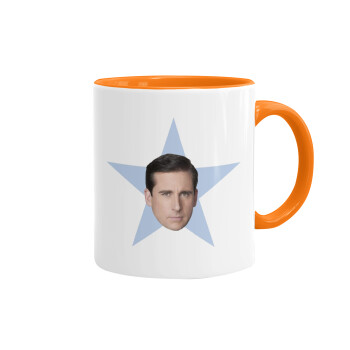 michael the office star, Mug colored orange, ceramic, 330ml