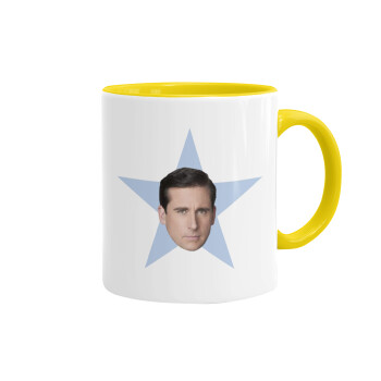 michael the office star, Mug colored yellow, ceramic, 330ml