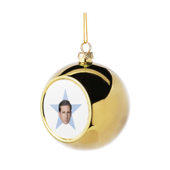 michael the office star, Golden Christmas tree ball ornament 8cm