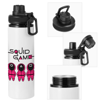 The squid game characters, Metal water bottle with safety cap, aluminum 850ml