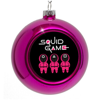 The squid game characters, Purple Christmas tree ornament bauble 8cm