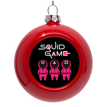 The squid game characters, Red Christmas tree ornament bauble 8cm