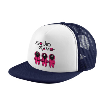 The squid game characters, Children's Soft Trucker Cap with Dark Blue/White Mesh (POLYESTER, CHILDREN, ONE SIZE)