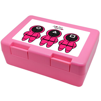 The squid game characters, Children's cookie container PINK 185x128x65mm (BPA free plastic)