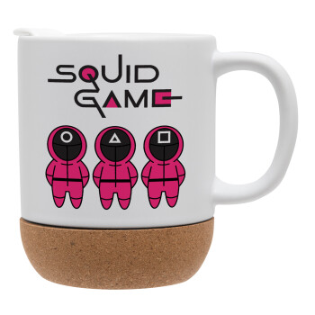 The squid game characters, Ceramic coffee mug Cork (MAT), 330ml (1pcs)