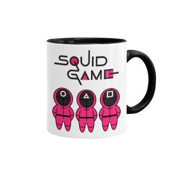 The squid game characters, Mug colored black, ceramic, 330ml