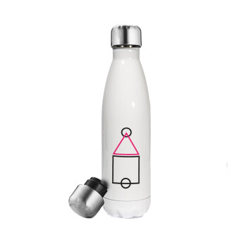 The squid game ojingeo, Metal mug thermos White (Stainless steel), double wall, 500ml