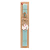 Easter Set, wooden keychain & aromatic flat Easter candle (30cm) (TURQUOISE)