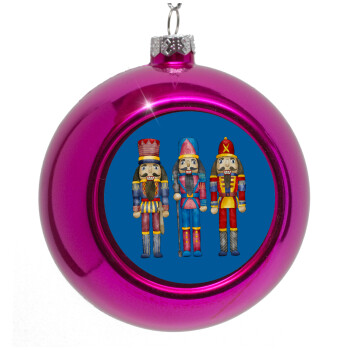 Christmas Nutcrackers, Purple Christmas tree ornament bauble 8cm