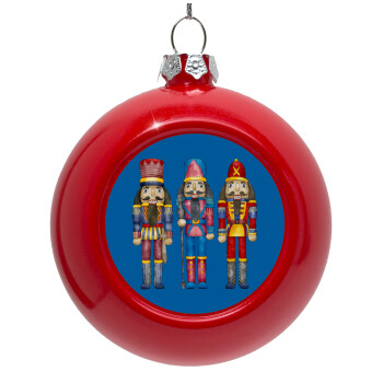 Christmas Nutcrackers, Red Christmas tree ornament bauble 8cm