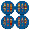 SET of 4 round wooden coasters (9cm)