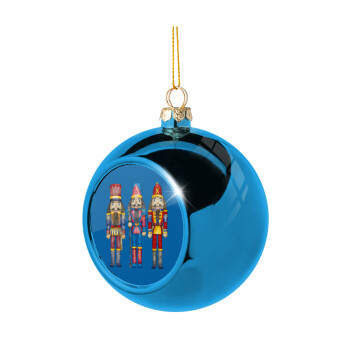 Christmas Nutcrackers, Blue Christmas tree ball ornament 8cm