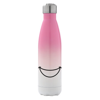Big Smile, Metal mug thermos Pink/White (Stainless steel), double wall, 500ml