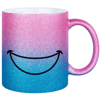 Big Smile, Κούπα Χρυσή/Μπλε Glitter, κεραμική, 330ml