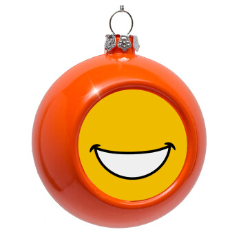 Big Smile, Orange Christmas tree ornament bauble 8cm