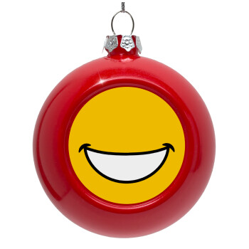 Big Smile, Red Christmas tree ornament bauble 8cm