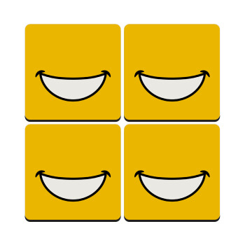 Big Smile, ΣΕΤ 4 Σουβέρ ξύλινα τετράγωνα (9cm)